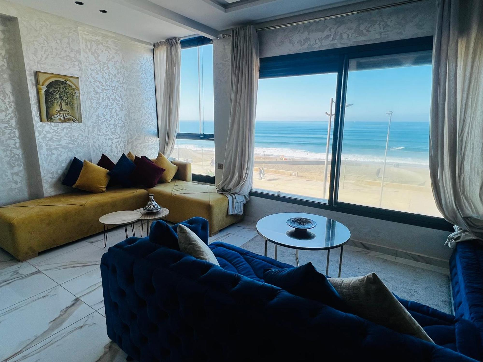 Golden Beach Elegance Sea View & Serenity Kenitra Bagian luar foto